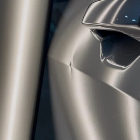 Car dent before repair