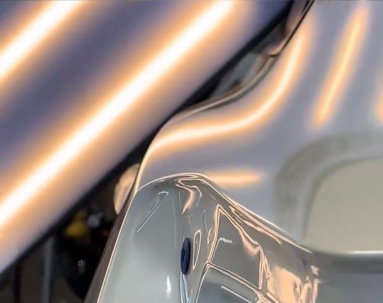 Car after paintless dent repair